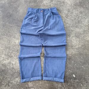 NiMin Corduroy Baggy Plated Pants Womens M Purple Lavender Loose Cuffed 27x26